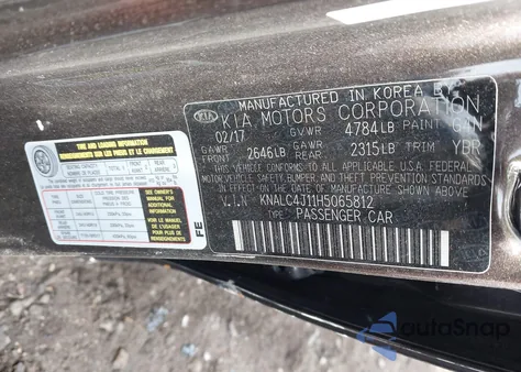 2017 Kia Cadenza Limited from USA, damaged, VIN KNALC4J11H5065812